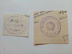 D202565  INOTA  régi bélyegző-lenyomatok   2  db.   kb 1900-1950's