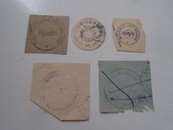 D202554 FÜLÖPSZÁLLÁS  régi bélyegző-lenyomatok   5 db.   kb 1900-1950's