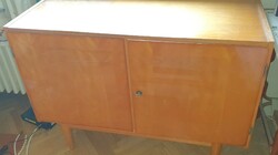 Retro high-gloss, polished door-shelf cabinet, mid century