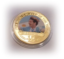 Messi - gilded football commemorative medal #3