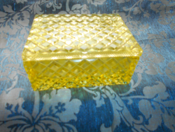 Antique thick yellow glass box