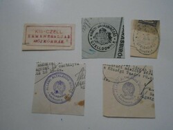 D202529 CELLDÖMÖLK   régi bélyegző-lenyomatok   5  db.   kb 1900-1950's