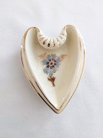 Zsolnay cornflower, heart-shaped decorative bowl (no.: 24/279.)