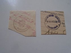 D202544 HEJŐKERESZTÚR   régi bélyegző-lenyomatok  2 db.   kb 1900-1950's