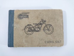 Csepel 125/t vintage motorcycle service book, 1950s