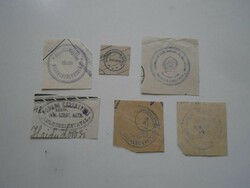 D202536 BODROGKERESZTÚR   régi bélyegző-lenyomatok  6 db.   kb 1900-1950's