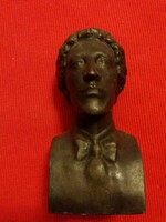 Antik jelzett asztali dísz fém mellszobor Jannus Pannonius szobor büszt a képek szerint