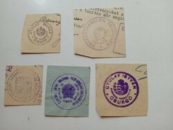 D202559 CSURGÓ  régi bélyegző-lenyomatok   5 db.   kb 1900-1950's