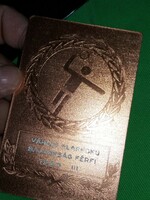1980.KÉZILABDA -Városi alapfokú Bajnokság III. hely bronz vékony plakett tokjával a képek szerint
