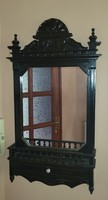 A rare German pewter mirror with drawers