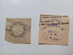 D202570 KÁPOLNÁSNYÉK  régi bélyegző-lenyomatok   2 db.   kb 1900-1950's