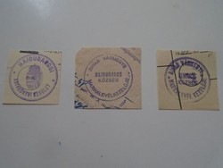 D202548 HAJDUBAGOS  régi bélyegző-lenyomatok  3 db.   kb 1900-1950's