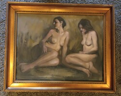 Female nude frame together