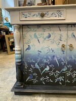 Blue bird chalk-painted bottom cabinet