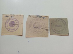 D202573 KÁLMÁNCSA (katonai)   régi bélyegző-lenyomatok  3 db.   kb 1900-1950's