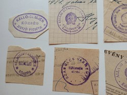 D202574 KÁLLÓSEMJÉN   régi bélyegző-lenyomatok  7 db.   kb 1900-1950's