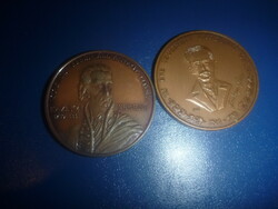 Gárdonyi géza and Kazinczy Ferenc bronze commemorative medal for sale together!