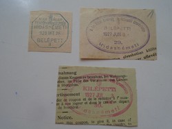 D202550  HIDASNÉMETI   régi bélyegző-lenyomatok  3 db.   kb 1900-1950's