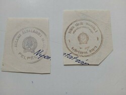 D202581 felpéc (Győr-Sopron etc.) old stamp impressions 2 pcs. About 1900-1950's