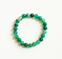 Last option - bracelet with green striped agate beads - mineral semi-precious stone jewelry