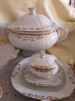 Slaggenwald extra porcelain gilded service serving set 7 pieces flawless beauty! Old precious