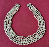 Vintage régi gyöngy nyaklánc nyakék többsoros