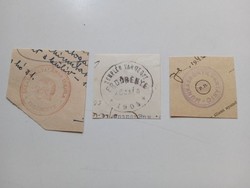 D202588 ERDŐBÉNYE    régi bélyegző-lenyomatok  3 db.   kb 1900-1950's
