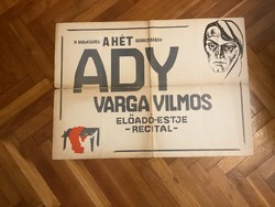 Vilmos Adyvarga's lecture evening, poster.