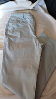 Pale gray elastic long pants