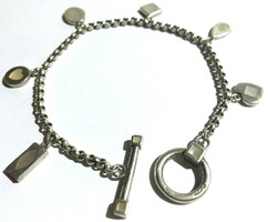 13.57 G special silver bracelet inlaid silver pendant with charm ornaments t clasp bracelet