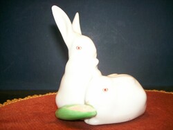 A pair of Herend corn bunnies