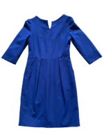 Pretty royal blue long sleeve wool blend dress