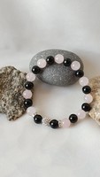 Rose quartz - onyx bracelet