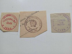 D202584 JÁNOSHALMA   régi bélyegző-lenyomatok  3  db.   kb 1900-1950's