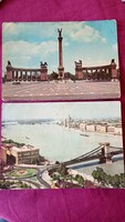 Budapest 1954-1965. , 2 colored, old postcards