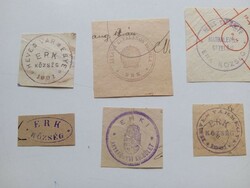 D202592 ERK  régi bélyegző-lenyomatok   7  db.   kb 1900-1950's