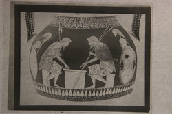 6 db ókori görög tárgyakról üvegnegatív Krétai bika, Ajax és Achilles...