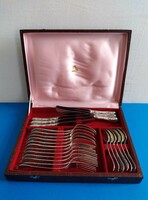 Polished Russian silver-plated cutlery set