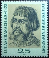 N718 / Germany 1972 lucas cranach painter stamp postal clear