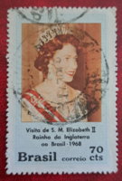 Queen Elizabeth of Brazil stamp sealed f/7/3