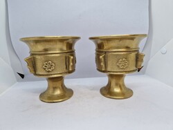 Pair of old copper goblets