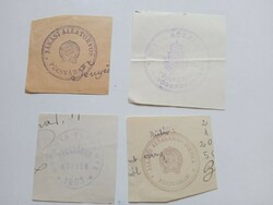 D202601  PÉCSVÁRAD   régi bélyegző-lenyomatok  4 db.   kb 1900-1950's