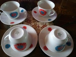 4 Individual teas, coffee cups + saucer