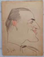 Male portrait in profile: caricature from 1936