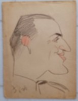 Male portrait profile: caricature from 1936