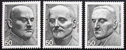N871-3 / Germany 1975 Nobel laureates block stamps postal clear