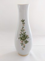 Hollóházi green flower pattern vase, Zrínyi m. National Defense University