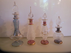 Perfume bottle - 4 pieces !! - 15 X 4.5 cm - 10 x 3.5 cm - old - flawless