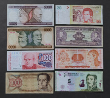 8 Pieces - South America, several countries, banknote lot