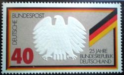 N807 / Germany 1974 25 years old nszk block stamp postal clear